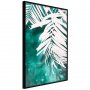 White Palm on Teal Background