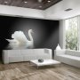 Fototapetti - swan (black and white)