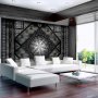Fototapetti - Symmetrical composition - black pattern in oriental pattern with quilting