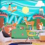Fototapetti - Adventures in the forest - forest animals in an Indian theme for children
