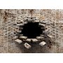 Fototapetti - 3D Wall Entry - Background with Dirty White Brick with a Prominent Hole