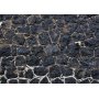 Fototapetti - Dark charm - textured composition of black stones with light grout