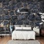 Fototapetti - Dark charm - textured composition of black stones with light grout