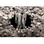 Fototapetti - Love made of stone - shiny silhouettes surrounded by sharp elements