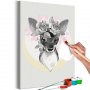 DIY kangas maalaus - Doe with Flowers