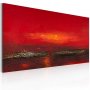 Käsin maalattu taulu - Red sunset over the sea
