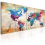 Taulu - World Map: Colourful Ink Blots