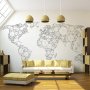 Fototapetti - Map of the World - white solids