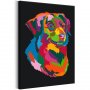 DIY kangas maalaus - Colourful Dog