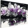 DIY kangas maalaus - Purple Orchid (Black Background & Reflection In The Water)