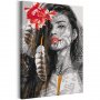 DIY kangas maalaus - Woman With Feather