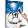 DIY kangas maalaus - Three Penguins