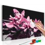 DIY kangas maalaus - Pink Orchid (Black Background)