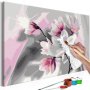 DIY kangas maalaus - Magnolia (Grey Background)
