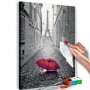 DIY kangas maalaus - Paris (Red Umbrella)
