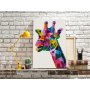 DIY kangas maalaus - Colourful Giraffe