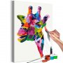 DIY kangas maalaus - Colourful Giraffe