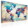 DIY kangas maalaus - World Map (Blue & Red)