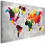 DIY kangas maalaus - World Map (Bright Colours)