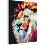 DIY kangas maalaus - Portrait of a Colourful Lion