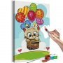 DIY kangas maalaus - Kitten With Balloons