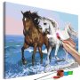 DIY kangas maalaus - Horses at the Seaside