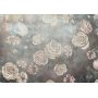 Fototapetti - Misty nature - muted rose flowers on a background in grey tones