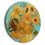 Pyöreä taulu - Vase with Twelve Sunflowers (Vincent van Gogh)