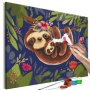 DIY kangas maalaus - Friendly Sloths