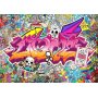 Fototapetti - Street art - abstract urban colour graffiti mural with lettering