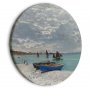 Pyöreä taulu - Sainte-Adresse Beach, Claude Monet - Boats on the Seashore