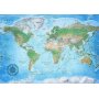 Fototapetti - Traditional world map - continents with inscriptions in English and compass