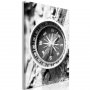 Taulu - Direction of the Road (1-part) - Black and White Compass on Tree Background