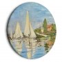 Pyöreä taulu - Regatta in Argenteuil, Claude Monet - The Landscape of Sailboats on the River