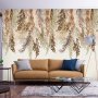 Fototapetti - Minimalist boho landscape - dangling leaves in beige colours