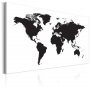 Korkkitaulu - World Map: Black & White Elegance