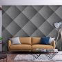 Fototapetti - Grey symmetry - geometric pattern in concrete pattern with light joints