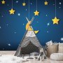 Fototapetti - Skyline - night sky landscape with stars and moon for children