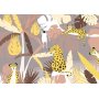 Fototapetti - Cheetahs in the jungle - landscape with exotic animals with palm trees for children