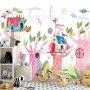 Fototapetti - Painted tree houses - a colourful fantasy with kites for children