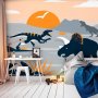 Fototapetti - Last dinosaurs with orange - abstract landscape for a room