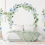 Fototapetti - Romantic wreath - plant motif with blue flowers and leaves