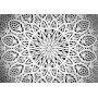 Fototapetti - Orient - white geometric composition in the type of mandala on a black background