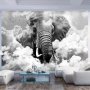 Itseliimautuvat fototapetit - Elephant in the Clouds (Black and White)