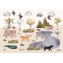 Itseliimautuvat fototapetit - Africa for Toddlers - Savannah Animals in Pastel Colours