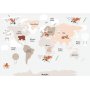 Itseliimautuvat fototapetit - Map in Shades of Beige - Continents With Animals