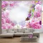 Itseliimautuvat fototapetit - Scent of Carnations - Abstract Floral Motif with Inscriptions and Clouds