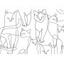 Itseliimautuvat fototapetit - Cat lineart - minimalist sketches of black cats on white background