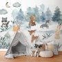 Itseliimautuvat fototapetit - Forest Games - Animals in a Forest Painted in Watercolours