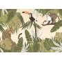 Itseliimautuvat fototapetit - Leaves and Shapes - Jungle in Faded Colours With Animals